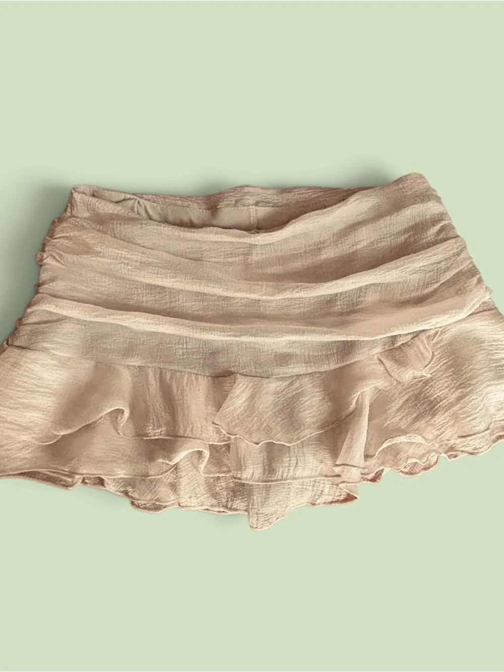 Shein Cream ruffle mini skirt in size S